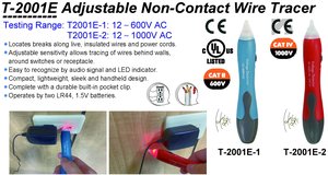 Localizador de Cables sin Contacto Ajustable de 12~600V CA - Product Image 6