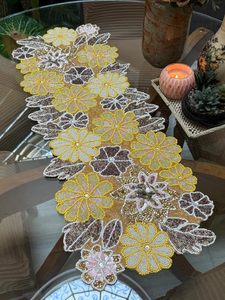 Embroidered Floral <b>Table</b> <b>Runner</b> Bohemian Style Multi Color Pattern Home Decor Durable Hand Washable - Product Image 4
