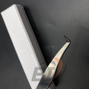 Venta al por mayor de pinzas de pestañas de acero inoxidable con punta puntiaguda embalaje Caja de aislamiento sostenible con etiqueta privada - Product Image 4