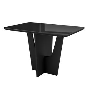 Mesa de Comedor Compacta Italiana para 4 Personas con Base de Madera Negra y Tapa de Vidrio Pintado - Product Image 2
