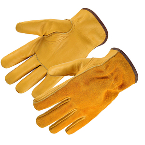 Customized Insulated Leather Work <b>Gloves</b> For Men Regular Work Reinforced Fingertips Double Thread Swing Work <b>Gloves</b> - Product Image 3