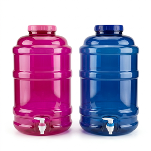 Grande gourde en plastique robuste de grande capacité avec couvercle et robinet, récipient à boisson réutilisable pour la salle de sport, le camping et les activités de plein air - Product Image 1