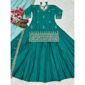 Conjunto de ropa de fiesta de diseñador para mujer Elegante Lehenga Hermosa Dupatta Top para un aspecto elegante - Product Image 3