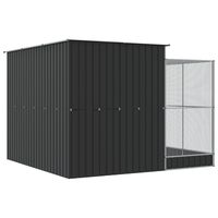 Volière avec rallonge 114.2 "x 119.3" x 85 "Fournitures pour oiseaux en acier
