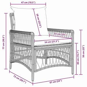 Sedia da giardino in polyrattan marrone 60 x 70 x 78 cm - Product Image 5
