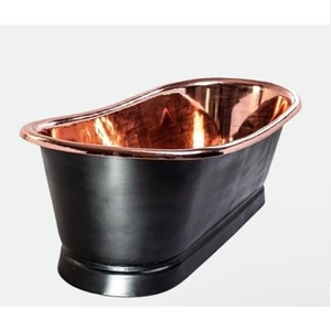 Baignoire autoportante en cuivre de luxe, forme ovale, style élégant, durable et écologique, baignoire de relaxation pour adultes - Product Image 1