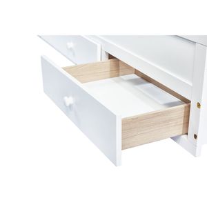 Lit double en bois de pin avec tête et pied de lit, trois tiroirs de rangement et lit gigogne, optimisé pour une meilleure visibilité et une meilleure indexation par les moteurs de recherche - Product Image 3