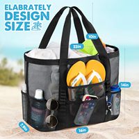 Sac de plage en maille personnalisé pour l'été avec plusieurs poches pour la piscine, la natation, les voyages, le shopping, les sports et les activités de plein air