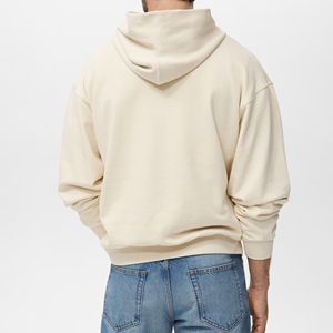 Casual Streetwear Men Hoodies Cotton Blended Pullover Hoodie Basics Puff Printing Drop Shoulder 100% Cotton Winter Fleece - Product Image 5