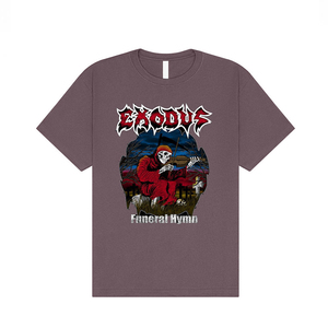 T-shirt gris à manches courtes pour homme Exodus avec imprimé Hymne funéraire, style punk, col rond, coupe classique, en jersey de coton - Product Image 5