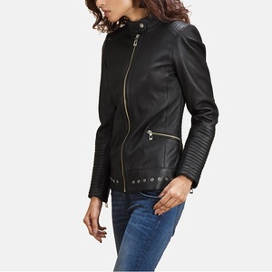 Original Leather Women Quilted <b>Jacket</b> Handcrafted Embroidery Letter <b>Sequins</b> Design Breathable Eco-Friendly Winter Fashion New - Product Image 1