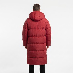 Chaqueta Larga de Invierno para Hombre, Acolchada, con Capucha, Roja, Gruesa, con Cierre Completo, Resistente al Viento, Estilo Casual, Relleno de Poliéster, Color y Logotipo Personalizables - Product Image 4