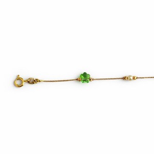 18ct Gold Green Crystal Clover Charm <b>Adjustable</b> Chain <b>Bracelet</b> for Women Minimalist Elegant Jewelry Daily Wear Party Gift - Product Image 2