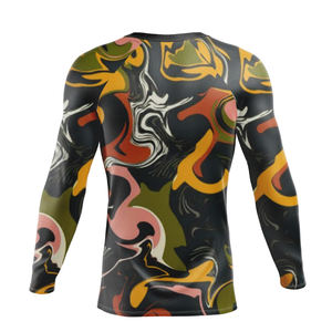 OEM Unisex Men's Long Sleeve MMA <b>Rashguard</b> Sports Shirt Custom Logo Polyester Sublimation Blank Surf Compression Adult Size - Product Image 2