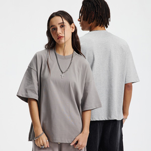 เสื้อยืดคอตตอน 100% พิมพ์ลายตามสั่ง เนื้อผ้าหนา ทรงหลวม ไหล่ตก สำหรับผู้ชาย ลายโลโก้ ผ้าถัก - Product Image 4