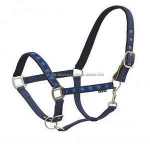 Cabestro de caballo de nailon con relleno de Argyle, suave y cómodo, con nobuk de gamuza en la nariz y corona, herrajes con acabado de latón - Product Image 4