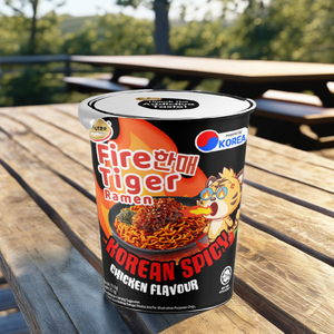 ราเม็งซุปกิมจิเผ็ดแบบเกาหลี ฮาลาล รสไก่  แบบถ้วย  คาร์โบไฮเดรตต่ำ อบ  ไร้ไขมัน  บะหมี่กึ่งสำเร็จรูป พร้อมส่ง บรรจุในกระป๋อง - Product Image 5