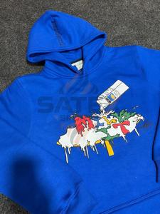 Sudadera con Capucha para Hombre de Alta Calidad, 100% Algodón, Estilo Lavado Ácido, Efecto Desteñido, con Pedrería y Serigrafía, Talla Grande XL, Otoño - Product Image 3