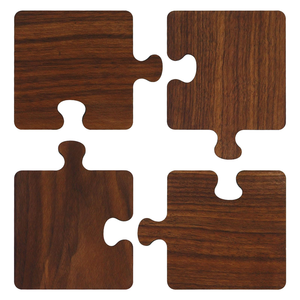 Sous-verres élégants en bois en forme de puzzle (2 pièces) – Supports pour tasses et casseroles pour comptoirs et tables à prix incroyable - Product Image 2