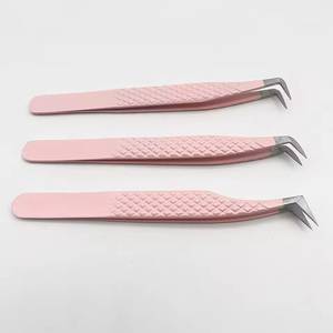 Ensemble de pinces à cils de précision rose Morje Surgical, en acier inoxydable, pointe lisse 10 mm, prise en main parfaite pour l'application d'extensions de cils - Product Image 3