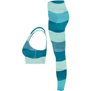 Ensemble de yoga côtelé sans couture pour femmes, vente en gros personnalisée, short taille haute et soutien-gorge de sport, tenue de fitness premium extensible pour la gym - Product Image 3