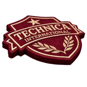 Écusson brodé Technica International marron avec étoile dorée et couronne de lauriers pour vestes, sacs, uniformes et vêtements - Product Image 6