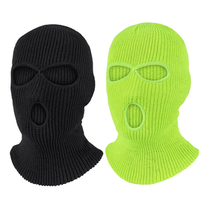 Pasamontañas de Punto Unisex al por Mayor 2026, Color Sólido Negro y Verde, Estilo Deportivo para Adultos, Uso Invernal - Product Image 3