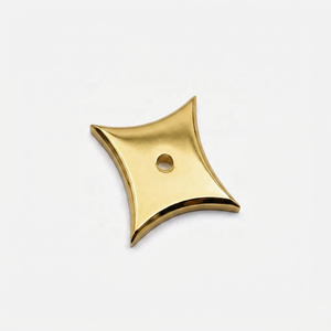 Excellente plaque arrière en laiton satiné, poignée de meuble en forme d'étoile à 4 branches, design incurvé, durable, pour tiroir, commode, usage domestique ou de bureau - Product Image 5