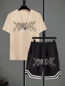 Men Everyday Matching Garment <b>Set</b> Short Sleeve Fashion Topwear and Innerwear Combination - Product Image 1