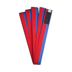 <b>Red</b> Blue WKF Style Karate <b>Belt</b> Tournament Grade Competition Gear Premium Multi Stitched Construction Martial Arts <b>Belts</b> - Product Image 1