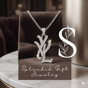 Custom Iced Out Moissanite Pendant <b>Brass</b> Moissanite Charm <b>Letter</b> Necklace Gold Plated Hip Hop Jewelry for Gift Party - Product Image 1