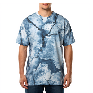 Camiseta de Hombre con Sublimación de Glaciar Ártico, Diseño Gráfico de Cristal de Hielo, Estilo Casual Oversize - Product Image 2