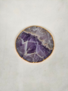 Fancy Luxury Eco-Friendly <b>Round</b> Agate <b>Placemat</b> Customized Color Stone Kitchen Table Decor - Product Image 2