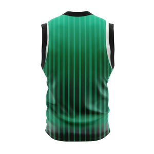 Maillot de basket personnalisé en mesh respirant, col en V, sans manches, anti-transpiration, unisexe adulte, design blanc, bleu, noir - Product Image 6