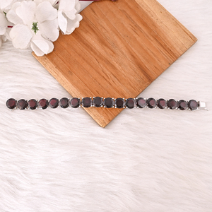 High Quality 925 Sterling Silver Garnet Tennis <b>Bracelet</b> Luxury Gemstone Jewelry for Unisex - Product Image 3