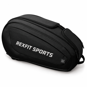 กระเป๋าใส่ไม้เทนนิสสีดำ REXFIT SPORTS พร้อมซิปปิดและสายสะพายไหล่บุนวม สำหรับฝึกซ้อมและเดินทาง - Product Image 1