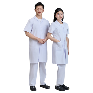 ชุดยูนิฟอร์มแพทย์แบบ unisex ผ้าคอตตอนผสมโพลีเอสเตอร์ ชุดสครับสำหรับบุคลากรทางการแพทย์ - Product Image 1