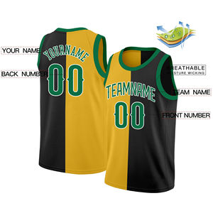 Camiseta de Baloncesto Personalizada en Negro, Amarillo y Verde, Modelo 2026, Calidad Tailandesa para Hombre, OEM - Product Image 2