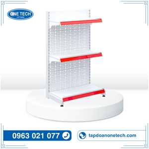 Estanterías de Exhibición de Acero Resistente OneTech, de Fácil Instalación, de 3 Niveles, de un Solo Lado, Perforadas, con Capacidad de 60-80 kg, Antióxido - Product Image 2