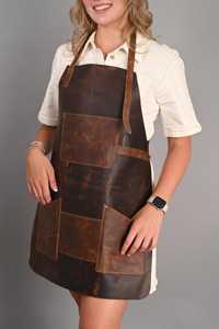 ผ้ากันเปื้อนหนังสั่งทำพร้อมโลโก้สำหรับพนักงานคาเฟ่ บาริสต้า ร้านอาหาร ขายส่งจำนวนมาก ราคาแข่งขัน LPN-0262 - Product Image 5