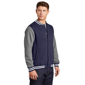 Chaqueta Varsity Letterman de Moda para Hombre, Chaqueta Bomber Personalizada con Cuello, Puños y Cintura de Punto Acanalado - Product Image 3