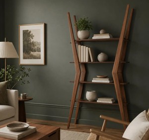 <b>Modern</b> Wooden Ladder Bookcase 4 <b>Shelves</b> Freestanding Backless Storage Rack for Living Room Home Office - Product Image 2