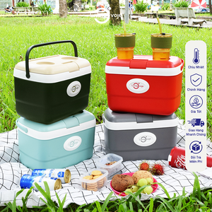 กล่องเก็บความเย็นขนาด 21 ลิตร พร้อมโต๊ะวางของและที่วางแก้ว ดีไซน์ Mint Bunker สำหรับใช้ภายใน/ภายนอกอาคาร ผลิตในเวียดนาม รับผลิตแบบ OEM/ODM พร้อมสกรีนโลโก้ตามสั่ง - Product Image 4