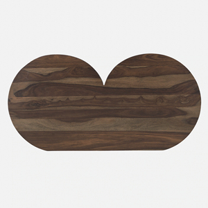 Mesa de Centro Moderna de Madera de Mango y Acacia con Forma de Medio Círculo, Dos Patas Plegables, para Sala de Estar, Oficina en Casa, Mesa de Café - Product Image 6