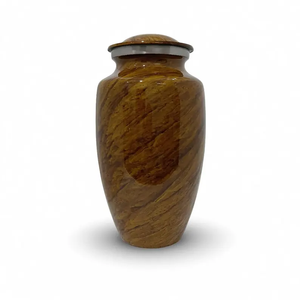 Brown Marble Effect Urn <b>for</b> <b>Ashes</b> Adult Cremation <b>Keepsake</b> Urn Stainless Steel Lid Memorial Container - Product Image 4