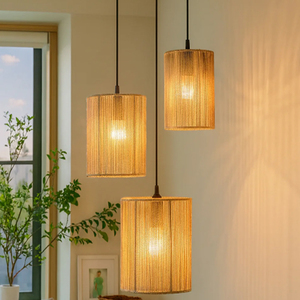 Lampe suspendue en corde tressée - Product Image 3