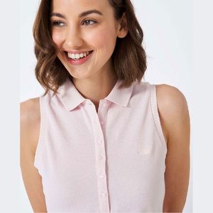 Polo d'entraînement de golf pour femmes sans manches en tissu doux et flexible - Product Image 3