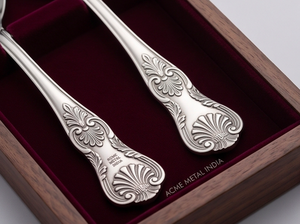Elegant Metal Salad <b>Servers</b> High Mirror Polish With Ornate Handle Dishwasher Safe For Household Party And Restaurants - Product Image 3