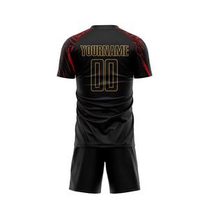 Nuevo Uniforme de Fútbol Personalizado, Conjunto de Camiseta Sublimada Negra y Roja, Transpirable, de Secado Rápido, Equipación de Fútbol OEM, Conjunto de Entrenamiento y Partido - Product Image 3