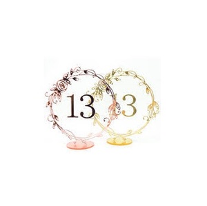 Wholesale Round Clear Acrylic Wedding <b>Table</b> <b>Number</b> Signs Gold Metal Mirror Floral Frame <b>Table</b> Stand for Event Decoration - Product Image 1